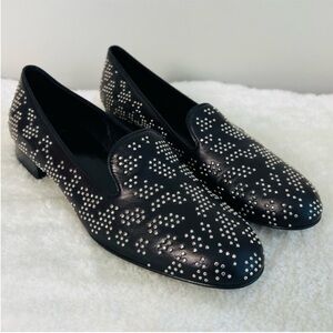 Saint Laurent Black Studded Loafers